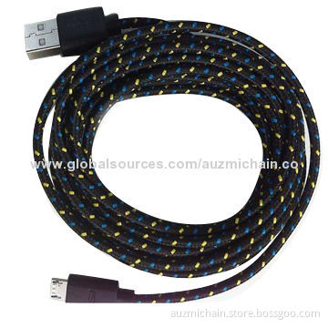 6ft Nylon Fabric Braided USB Micro Cable for Samsung Galaxy with Smartphone Micro 5-pin Models